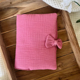 Protège carnet de santé noeud personnalisé - Gaze de coton