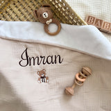 Couverture bébé personnalisée - Gaze de coton